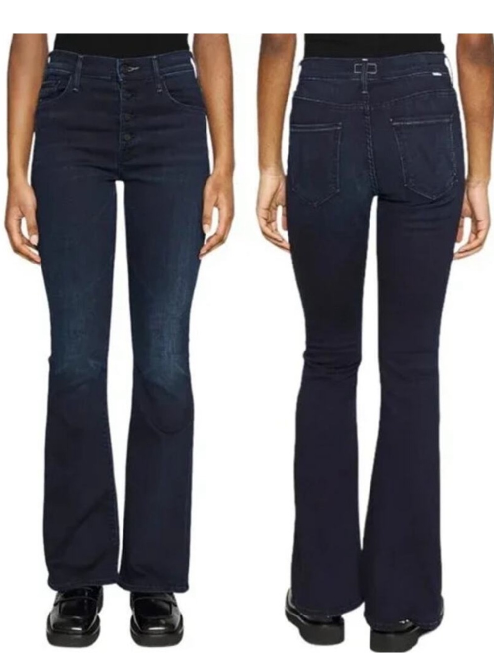 NWT Mother The Pixie Weekender Night Tripper Flare Dark Wash Denim Jeans Size 33